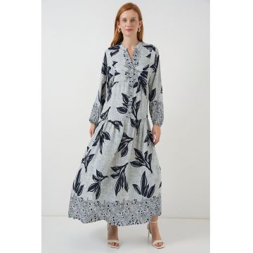 Rochie maxi -  BDART - inchidere cu nasturi - textil - verde