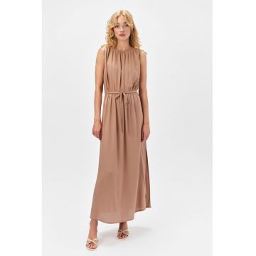 Rochie maxi dreapta cu cordon in talie Rochie maxi dreapta cu cordon in talie
