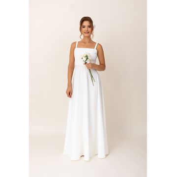 Rochie maxi evazata cu decolteu patrat