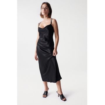 Rochie midi cu aspect de satin