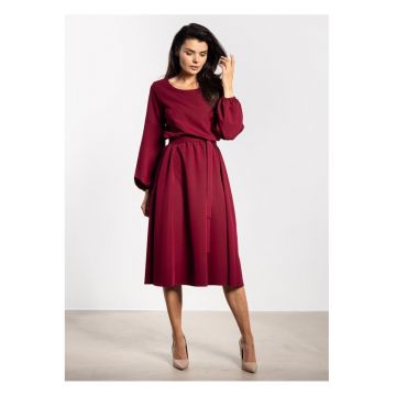 Rochie midi cu maneci bishop