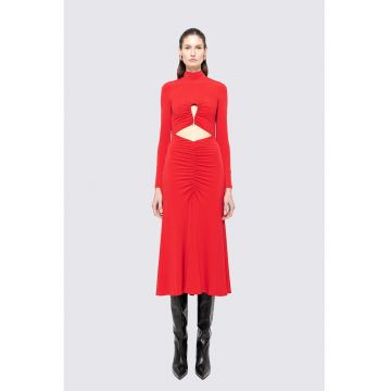 Rochie midi cu maneci lungi