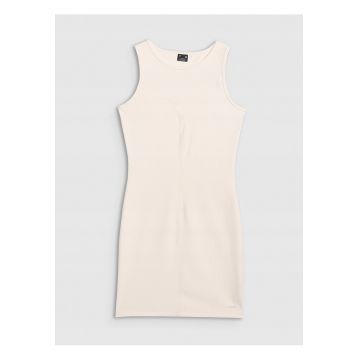 Rochie midi  tricotata - alb - primavara-vara 2025