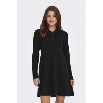 Rochie mini cu croiala in A si guler polo