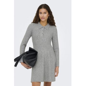 Rochie mini cu croiala in A si guler polo