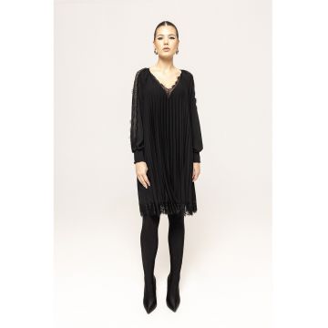 Rochie plisata cu decolteu in V