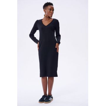 Rochie striata cu croiala cambrata Rosalinda