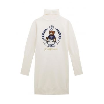 Rochie tricotata cu guler inalt