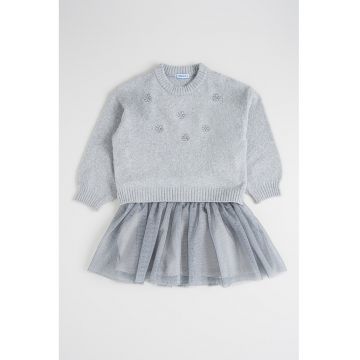 Set de pulover si rochie evazata - 2 piese