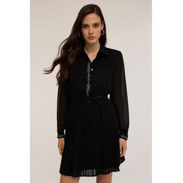 Fiorella Rubino - Rochie plisata cu detaliu semitransparent