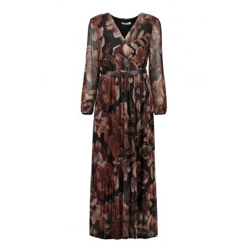 Rochie cu decolteu in V si imprimeu floral