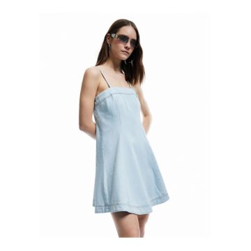 Rochie de chambray cu bretele ajustabile