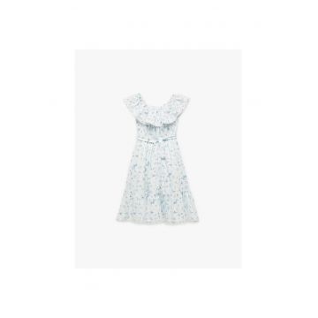 Rochie evazata cu model floral