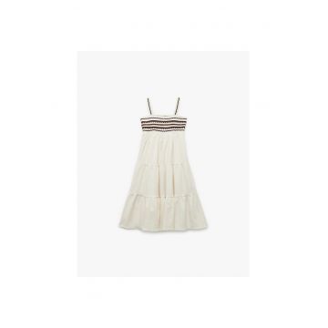 Rochie maxi evazata cu barete