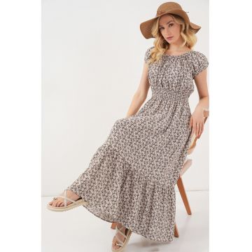 Rochie maxi  imprimeu floral - textil