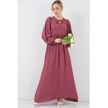 Rochie maxi lejera dama -  poliester/elastan - visiniu