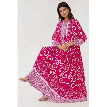 Rochie maxi -  roz - viscoza