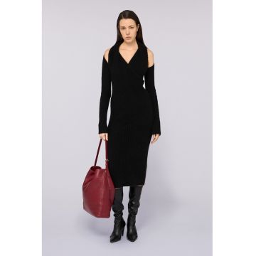 Rochie midi cu maneci lungi