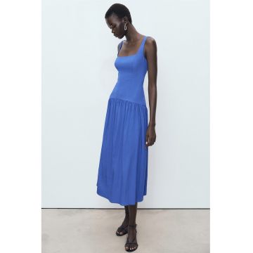 Rochie midi cu model uni