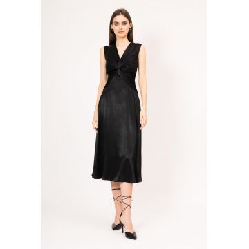 Rochie midi cu nod satinata