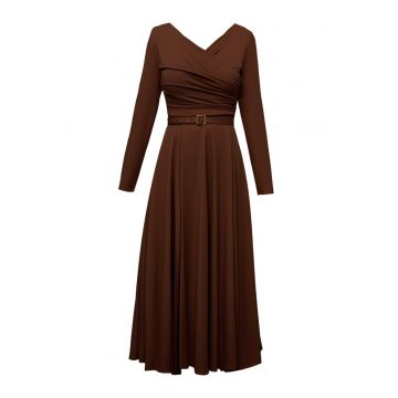 Rochie midi evazata din lyocell Sunday - Negru