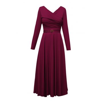 Rochie midi evazata din lyocell Sunday - Negru