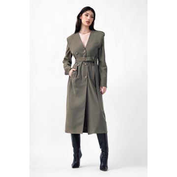 Rochie midi khaki tip trench