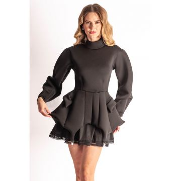 Rochie mini cu croiala in A si guler Moya