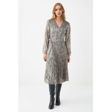 Rochie plisata cu animal print