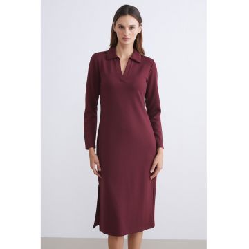 Rochie polo midi cu maneci lungi