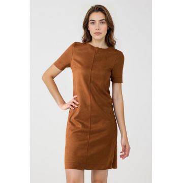 Rochie scurta din piele intoarsa sintetica