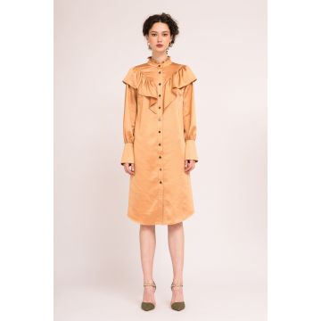 Rochie tip camasa cu volane