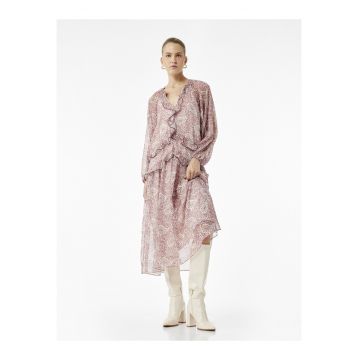 Rochie vaporoasa cu model paisley si volane