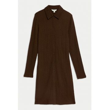 Rochie-camasa midi texturata