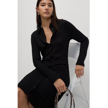 Rochie-camasa midi texturata