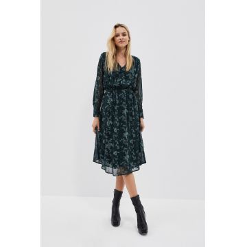 Rochie cu imprimeu smarald