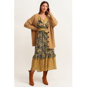 Rochie cu volane si imprimeu paisley