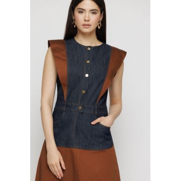 Rochie dama midi cu denim