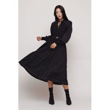 Rochie dama neagra cu fas