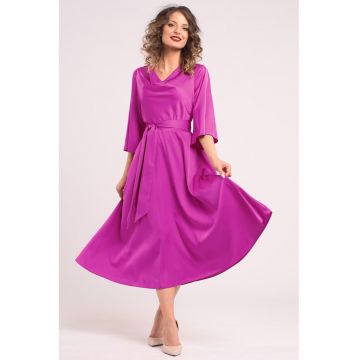 Rochie din satin cu decolteu drapat