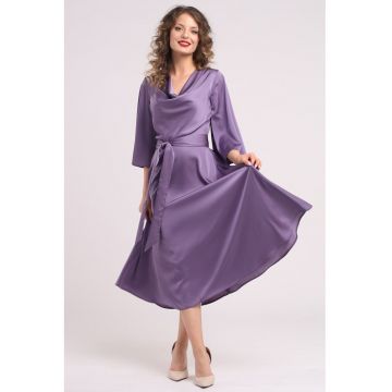 Rochie din satin cu decolteu drapat