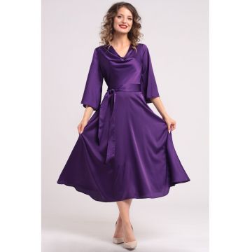 Rochie din satin cu decolteu drapat