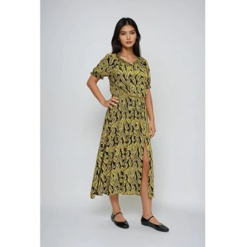 Rochie din viscoza galbena