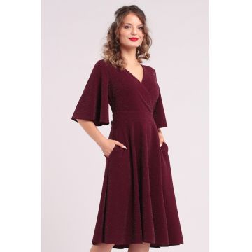 Rochie evazata cu maneci clopot