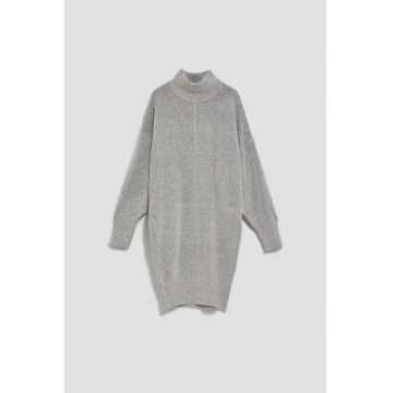 Rochie gri deschis cu guler