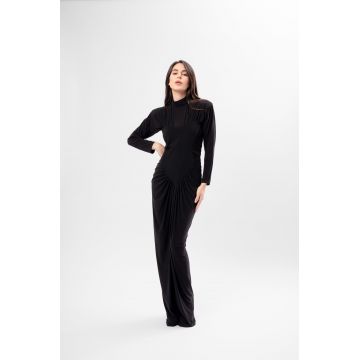 Rochie lungă neagră cu detaliu în formă de inimă