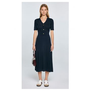 Rochie midi cu aspert perforat Adalina