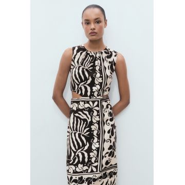 Rochie midi cu decolteu rotund