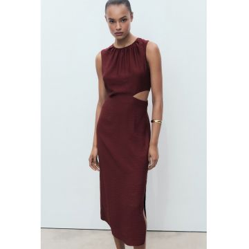 Rochie midi cu decolteu rotund