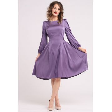 Rochie midi din matase cu croiala evazata